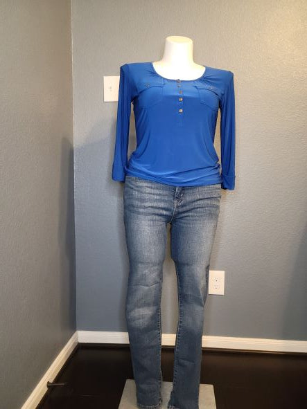 Royal Blue Quarter Length Sleeve Top