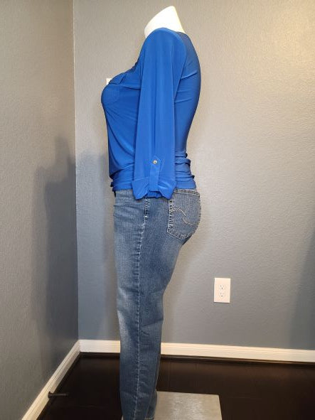 Royal Blue Quarter Length Sleeve Top